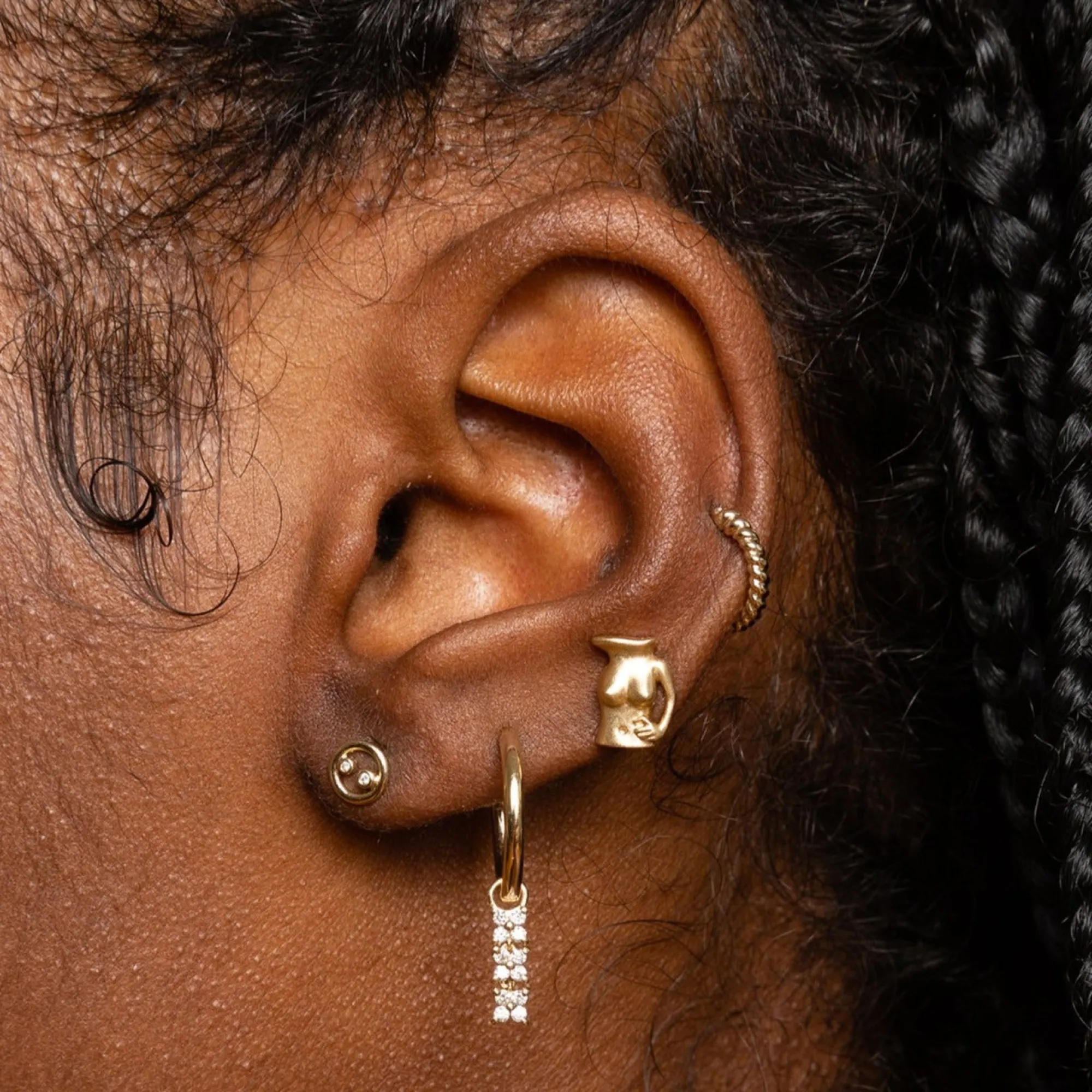 Anissa Kermiche Boucle D'Oreille Trio Bronte Dore