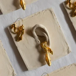 Anissa Kermiche Boucles D'Oreilles Drapees Pendantes (Or)