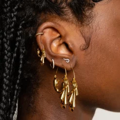 Anissa Kermiche Boucles D'Oreilles Drapees Pendantes (Or)