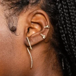 Anissa Kermiche Mini Boucle D'Oreille Topaze Blanche