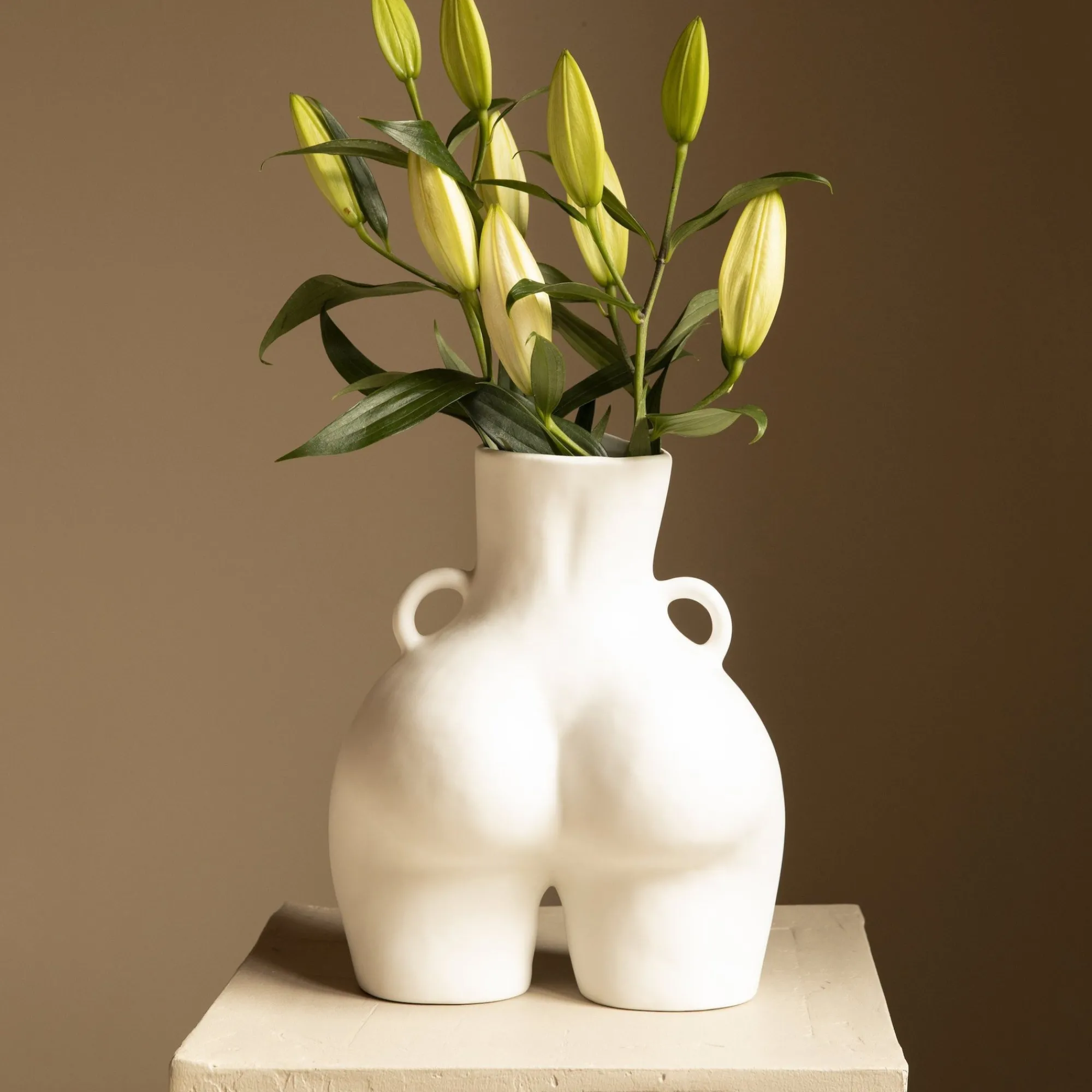 Anissa Kermiche Vase Avec Poignees D'Amour (Blanc)