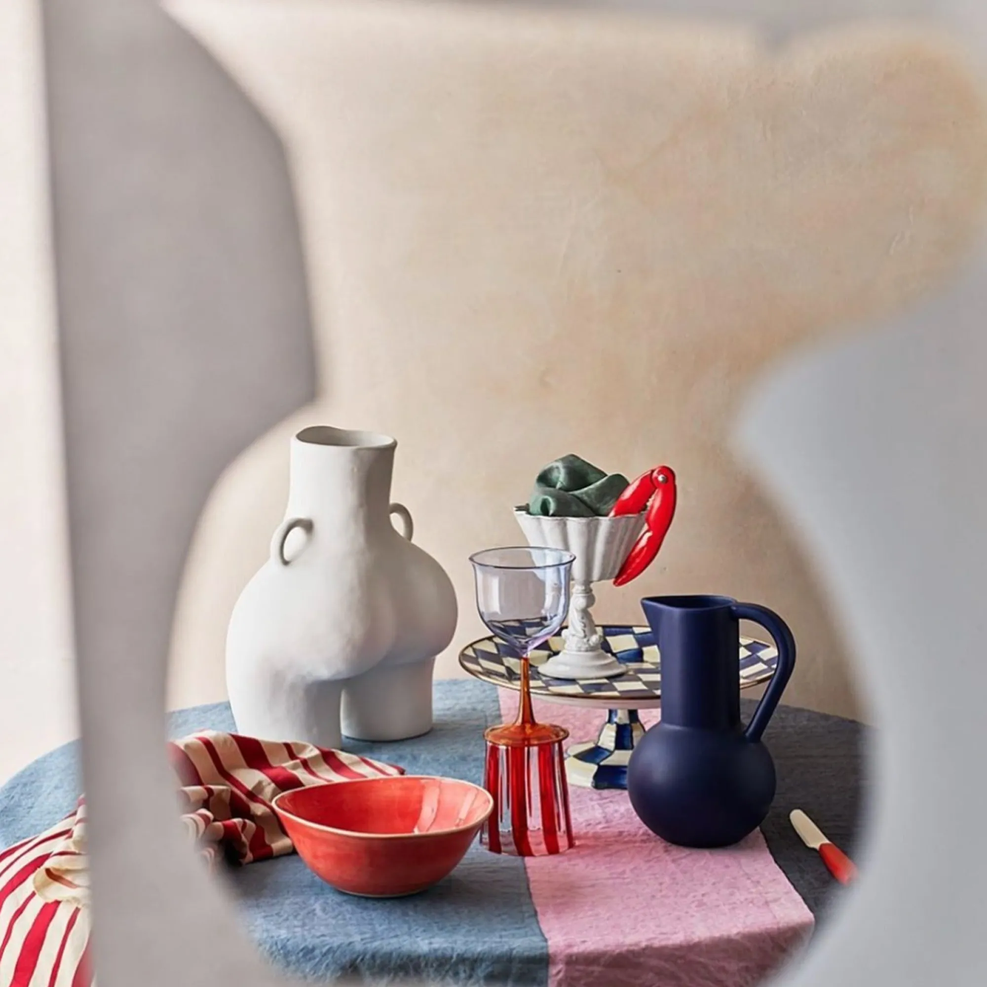 Anissa Kermiche Vase Avec Poignees D'Amour (Blanc)
