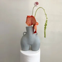 Anissa Kermiche Vase Avec Poignees D'Amour (Gris Clair)